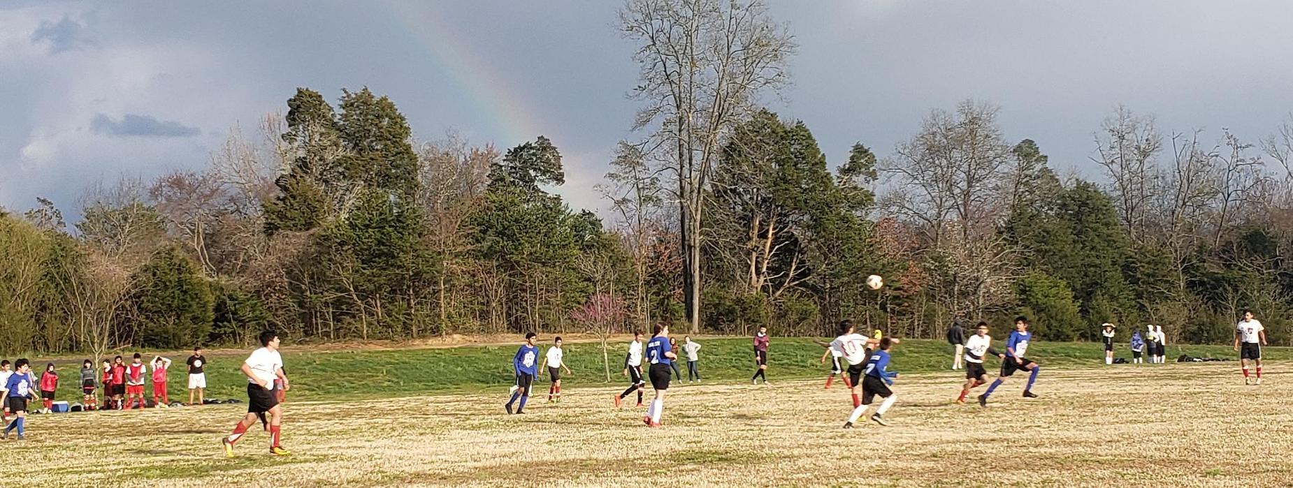 Soccer Team with rainbow