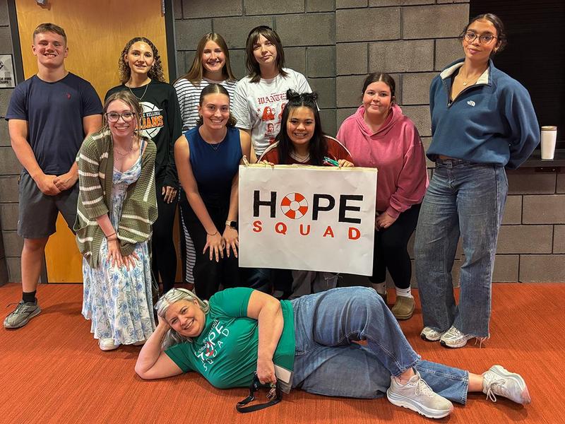 Some of the TKHS Hope Squad members and advisor.