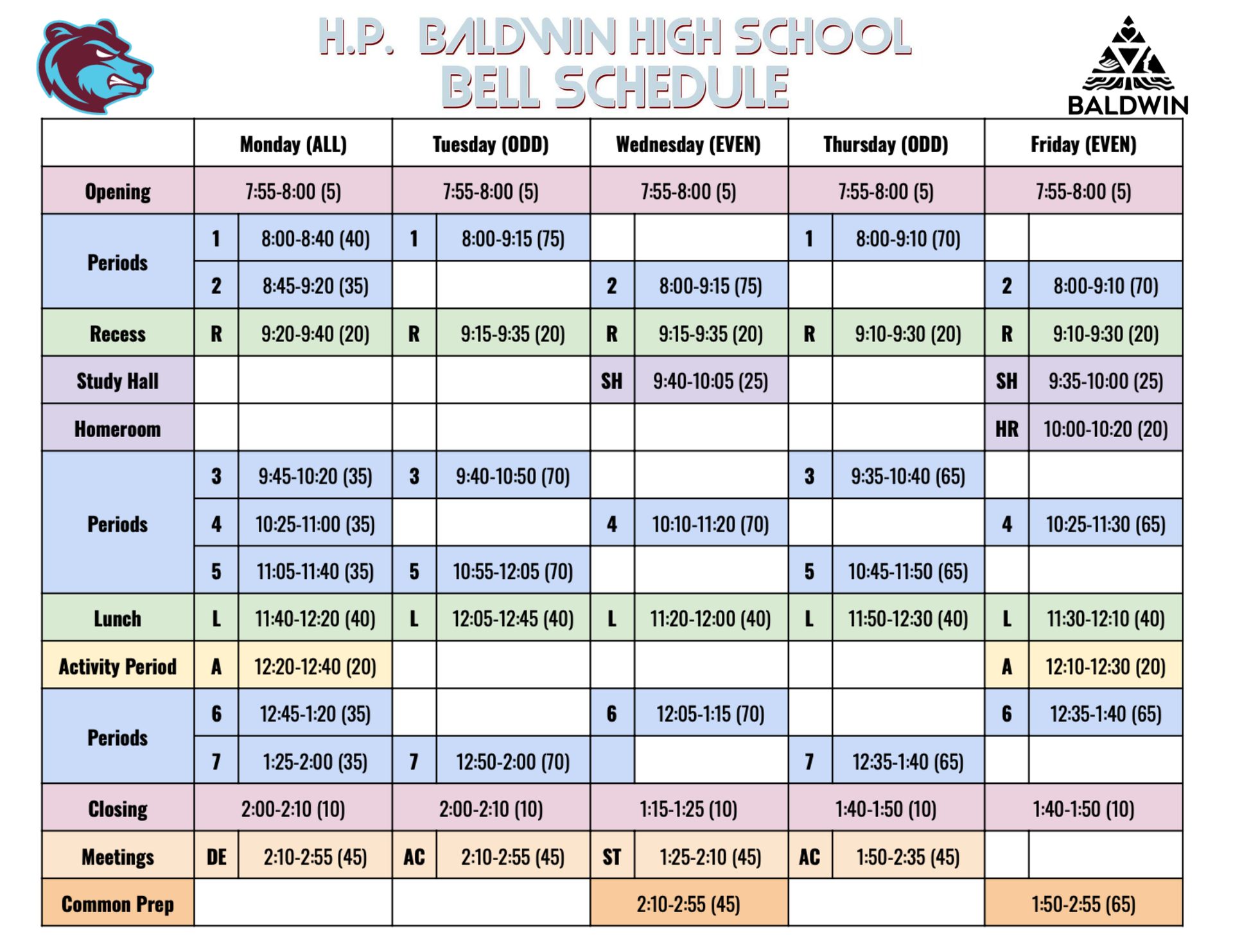 schedule