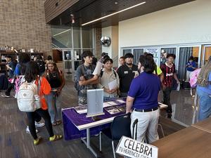 An Abilene Christian representative talks to THS students