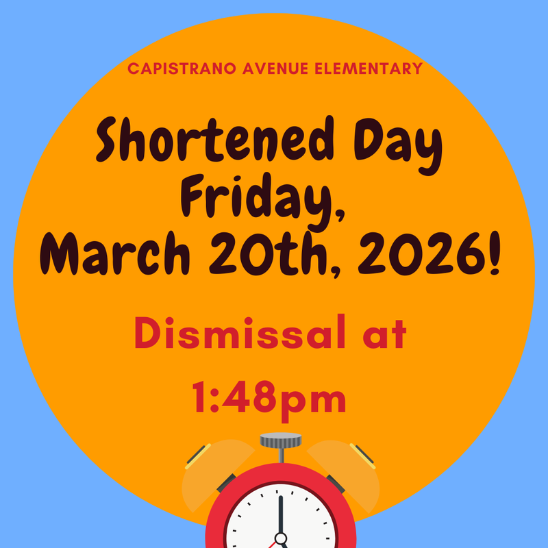 Shortened Day - Dismissal at 1:48pm Thumbnail Image