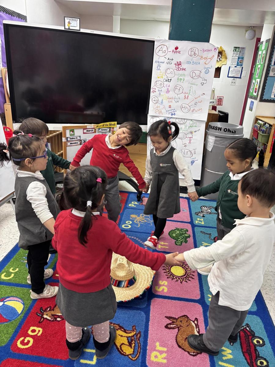 Children in music class