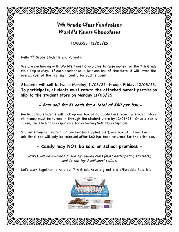 7th Grade Fundraiser Information