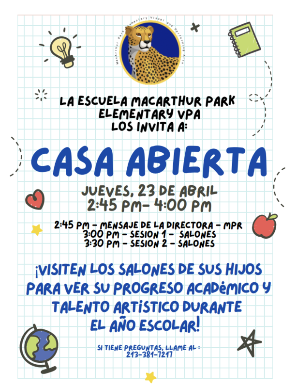 Open House flyer spanish