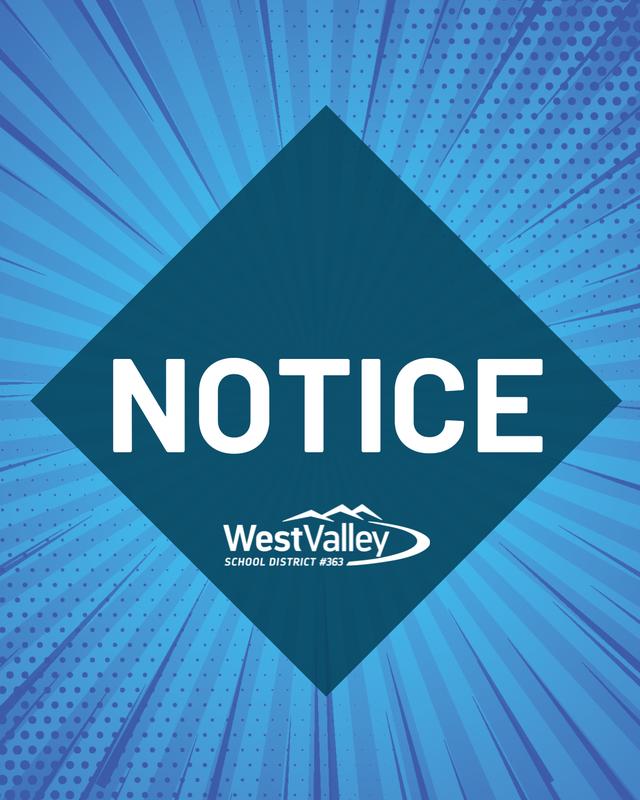 Blue background with the word Notice