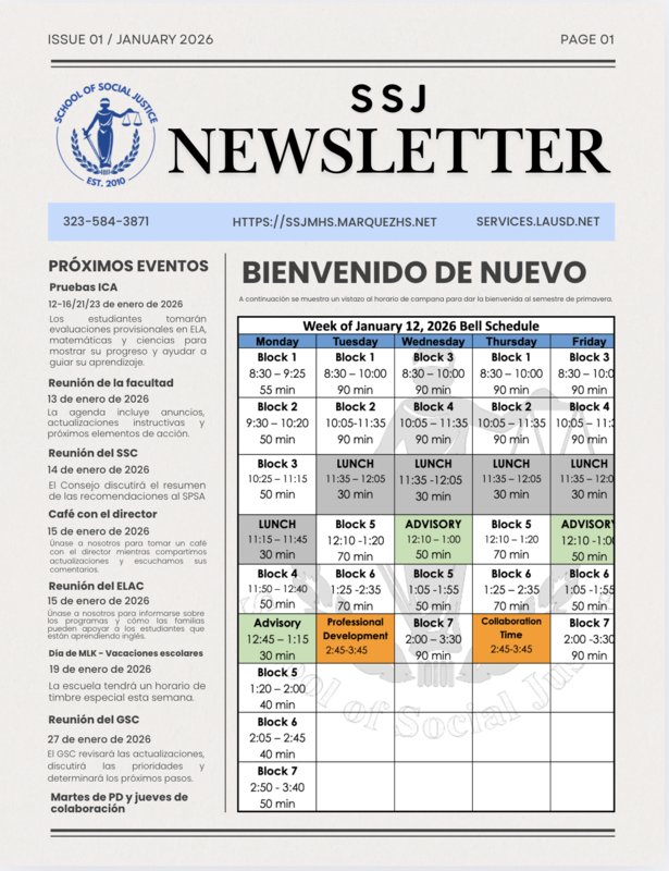 January 2026 Newsletter/ Boletín informativo de enero de 2026