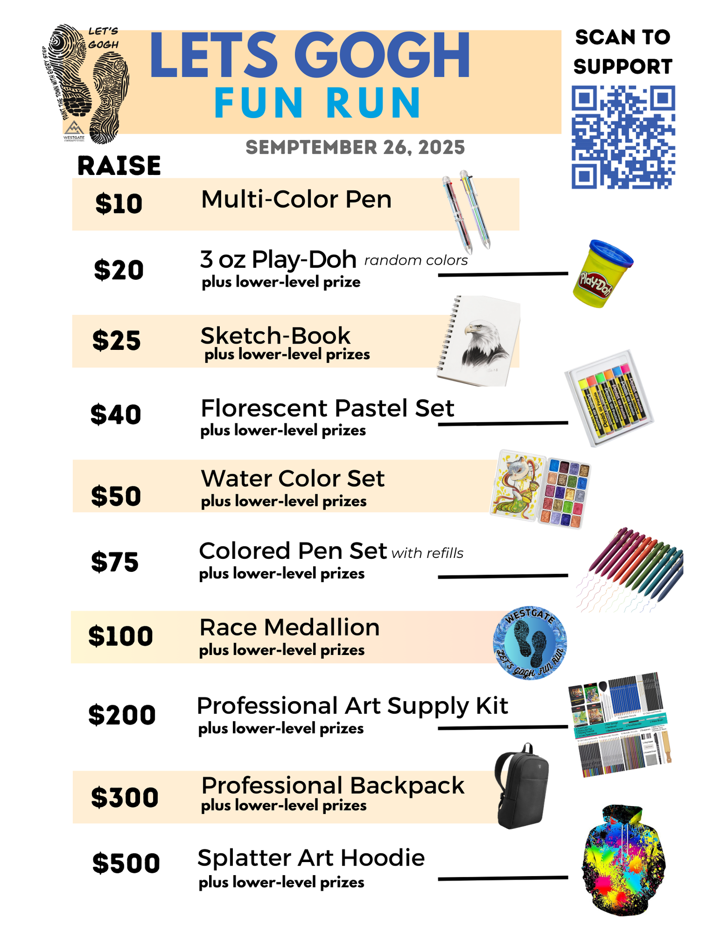 Let's Gogh! Fun Run Flyer