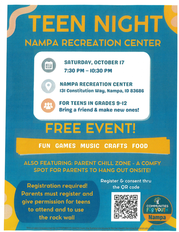 Free Teen Night at Nampa Recreation Center — October 17 Thumbnail Image
