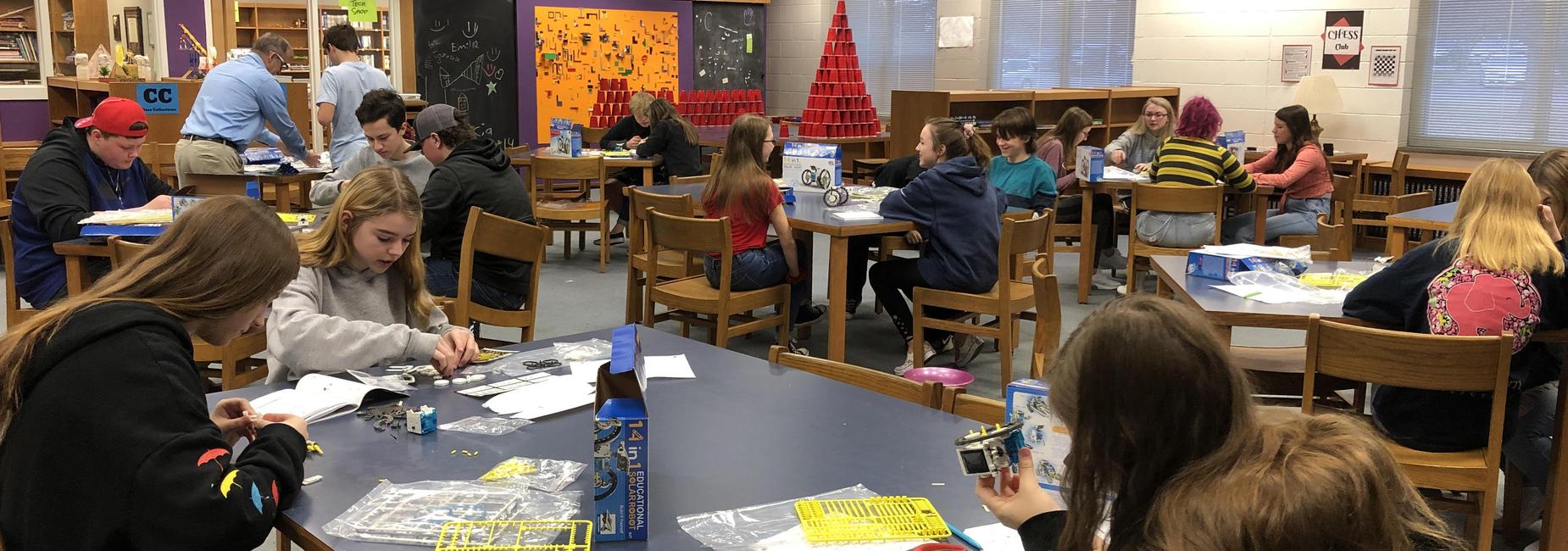 Science classes construct solar robots