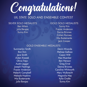SH Band Students Medal At State