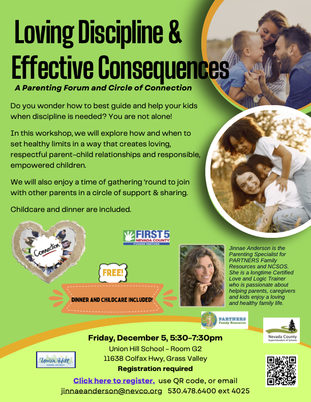 Loving Discipline & Effective Consequences Forum December 5th