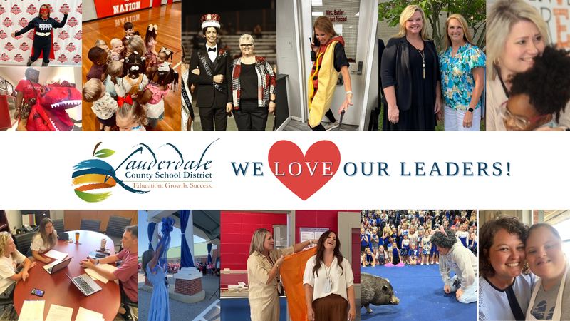 Graphic featuring pictures of all LCSD principals