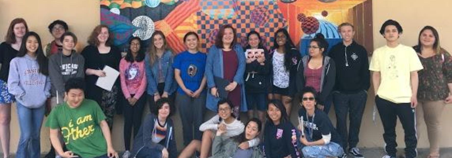 Student created mural outside 60.
