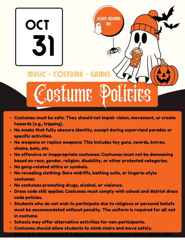 flyer with costume policies