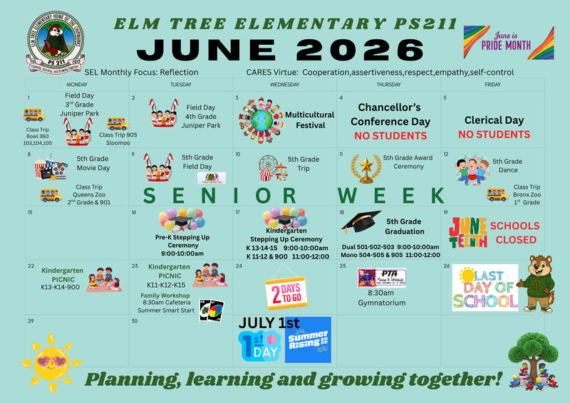 Calendar june english
