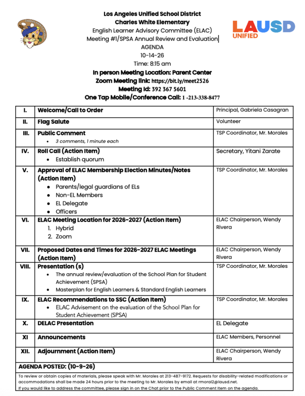 Agenda English