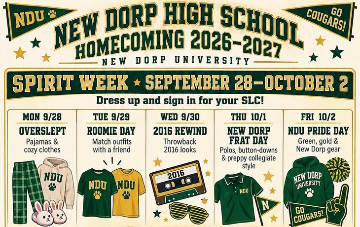 Homecoming events information flyer