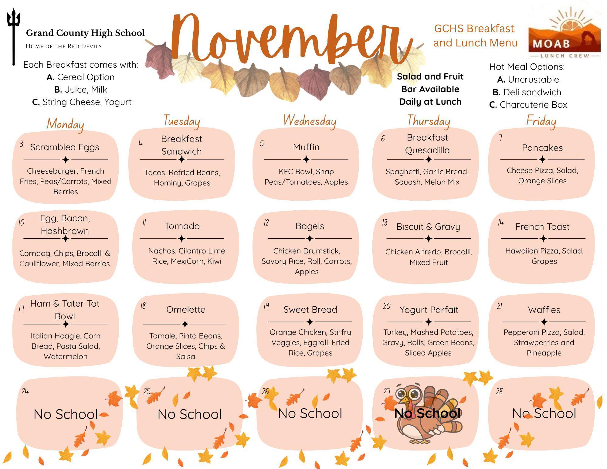 Menus – Child Nutrition Program – Grand County School District