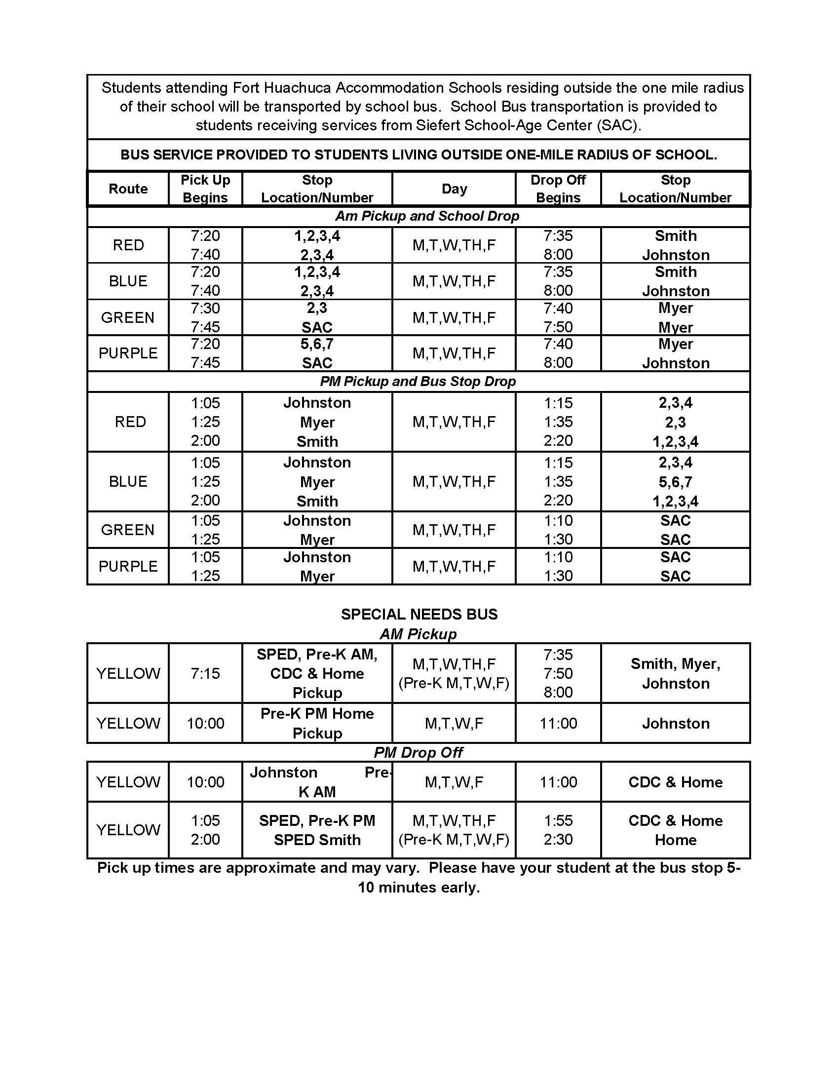 bus-schedule-transportation-fort-huachuca-accommodation-schools