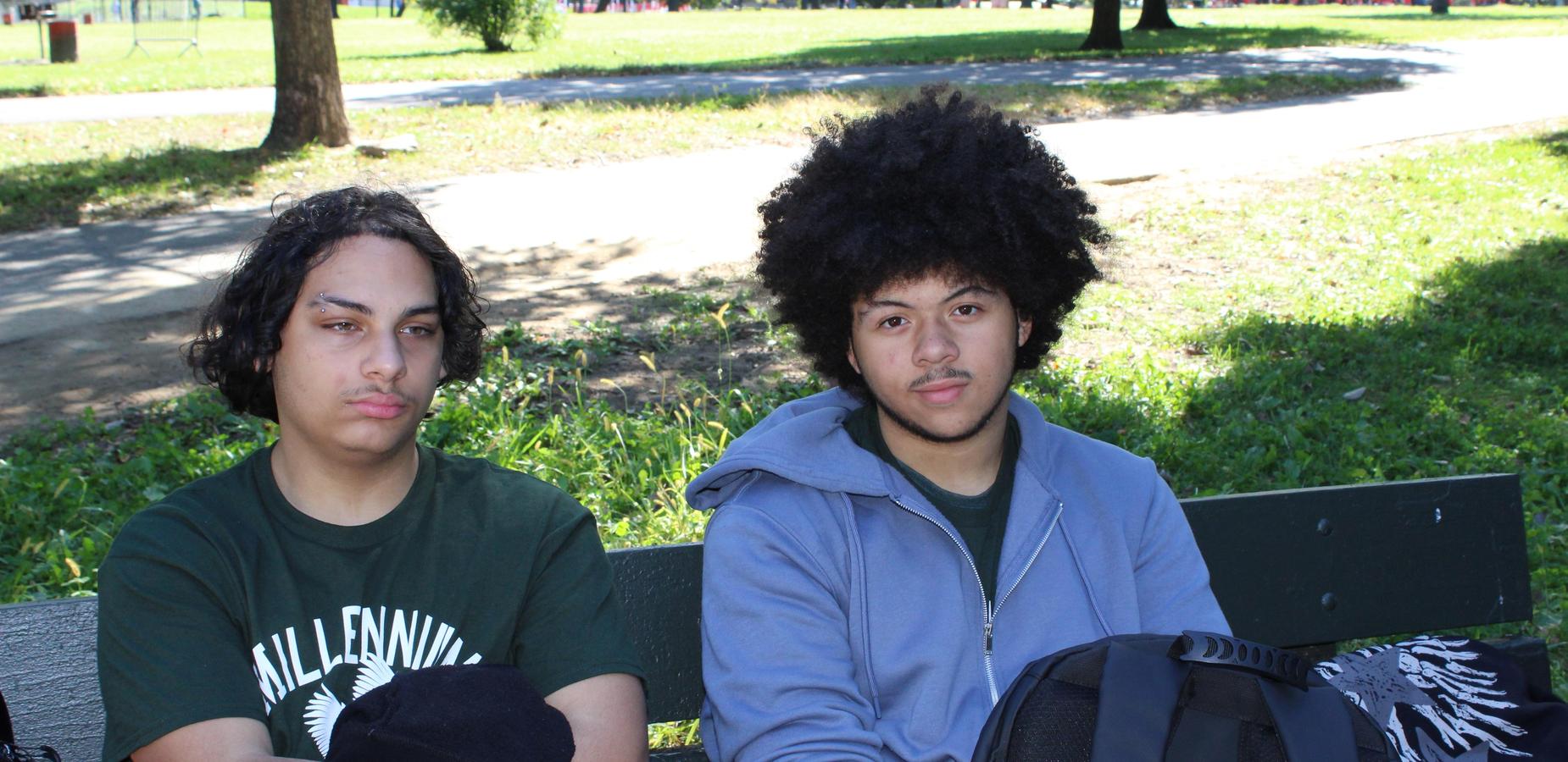 Students posing in the park