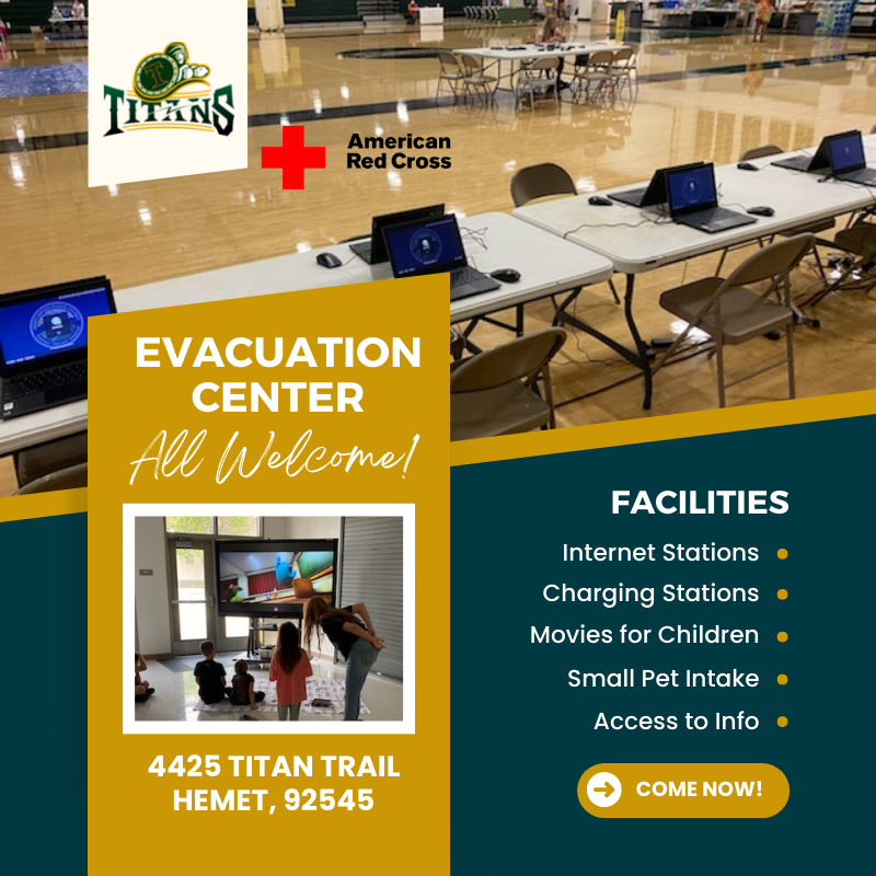 Tahquitz HS Evacuation Center Hamilton School Tahquitz HS Evacuation Center Hamilton School