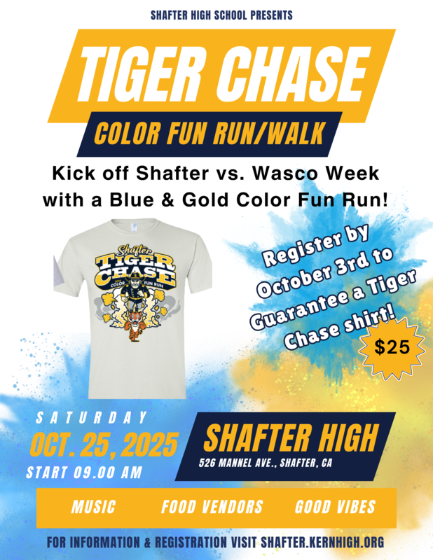 Tiger Chase: Color Fun Run/Walk Flyer