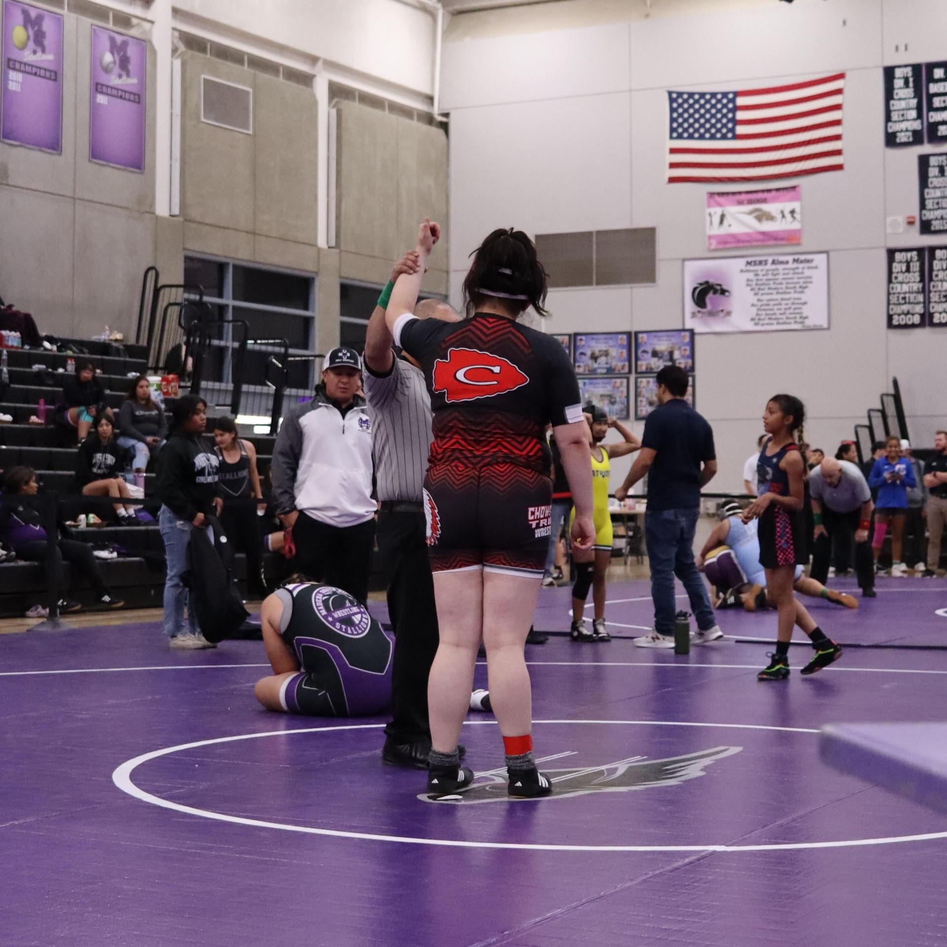 Girls wrestling at madera south