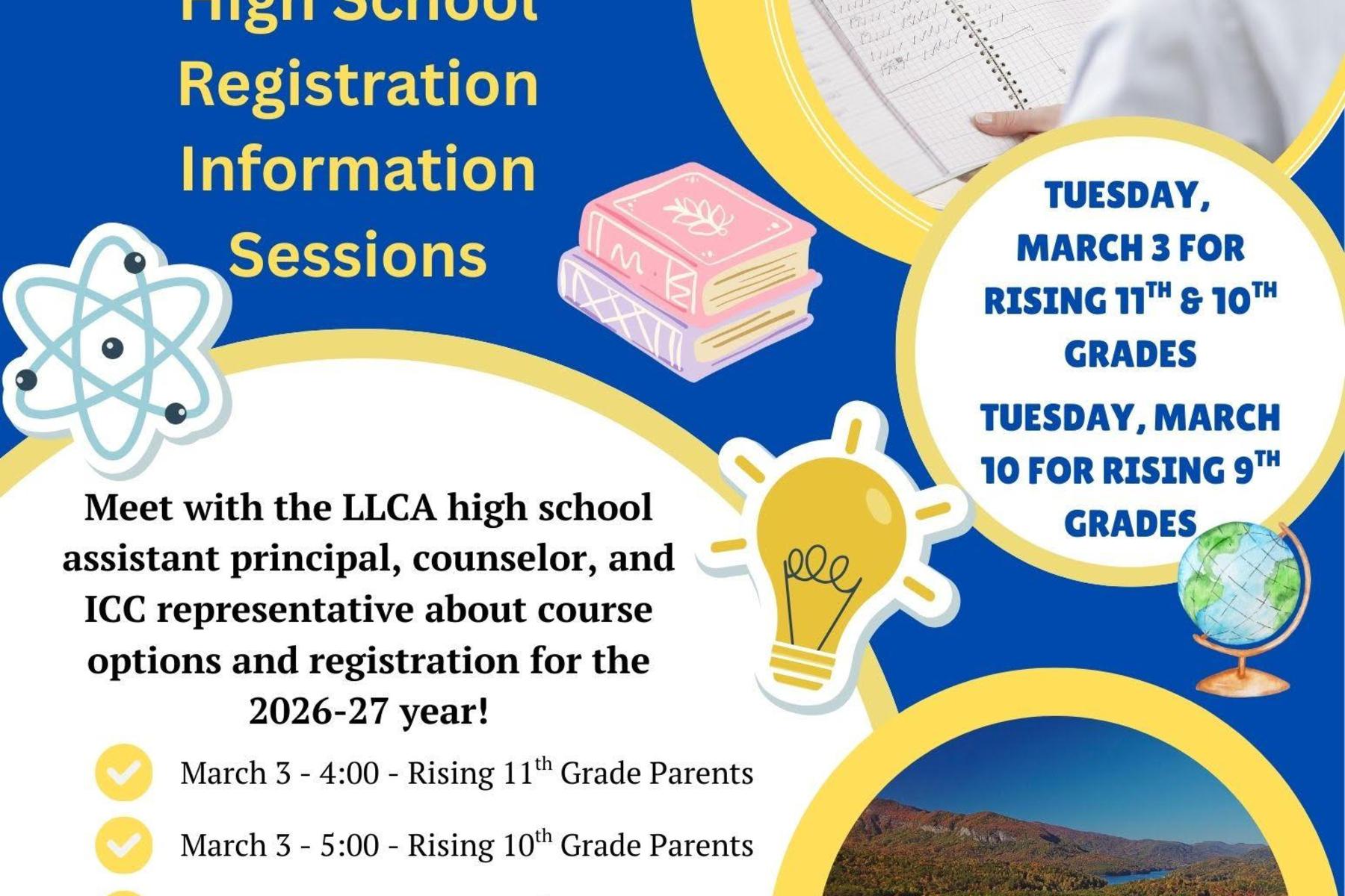 HighSschool registration Information sessions.