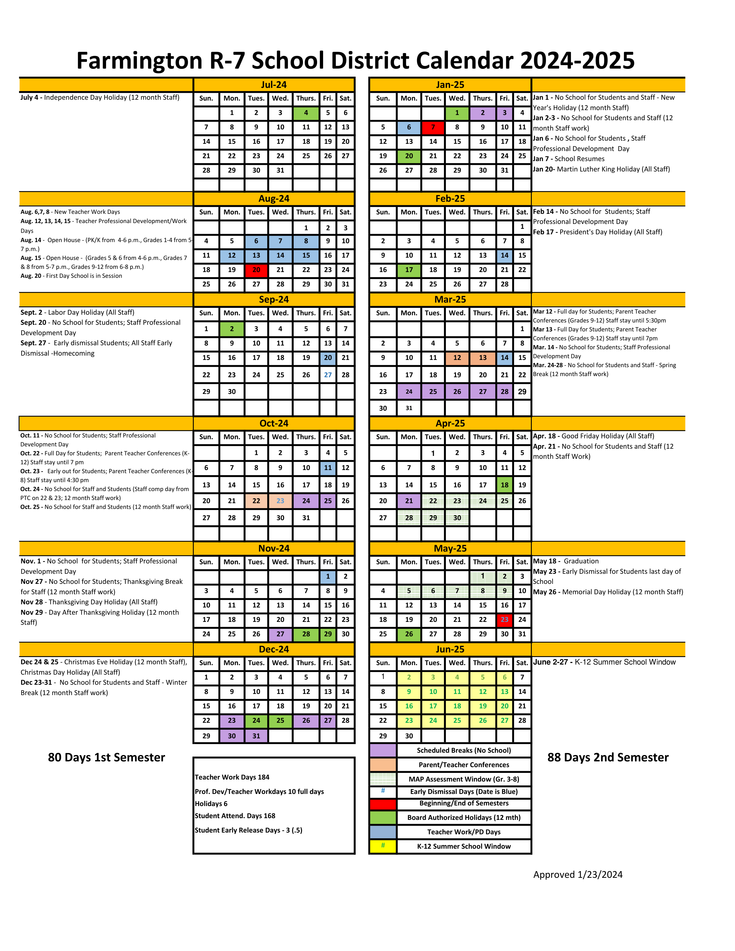 District and Events Calendar – About Us – Farmington R-7 School District