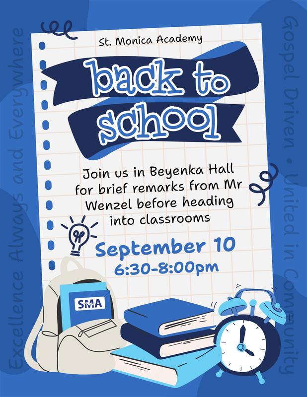 Back to School Night Sept 10