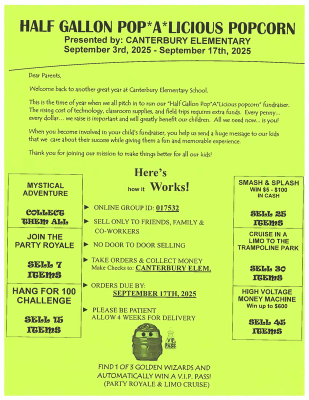 popcorn fundraiser flyer
