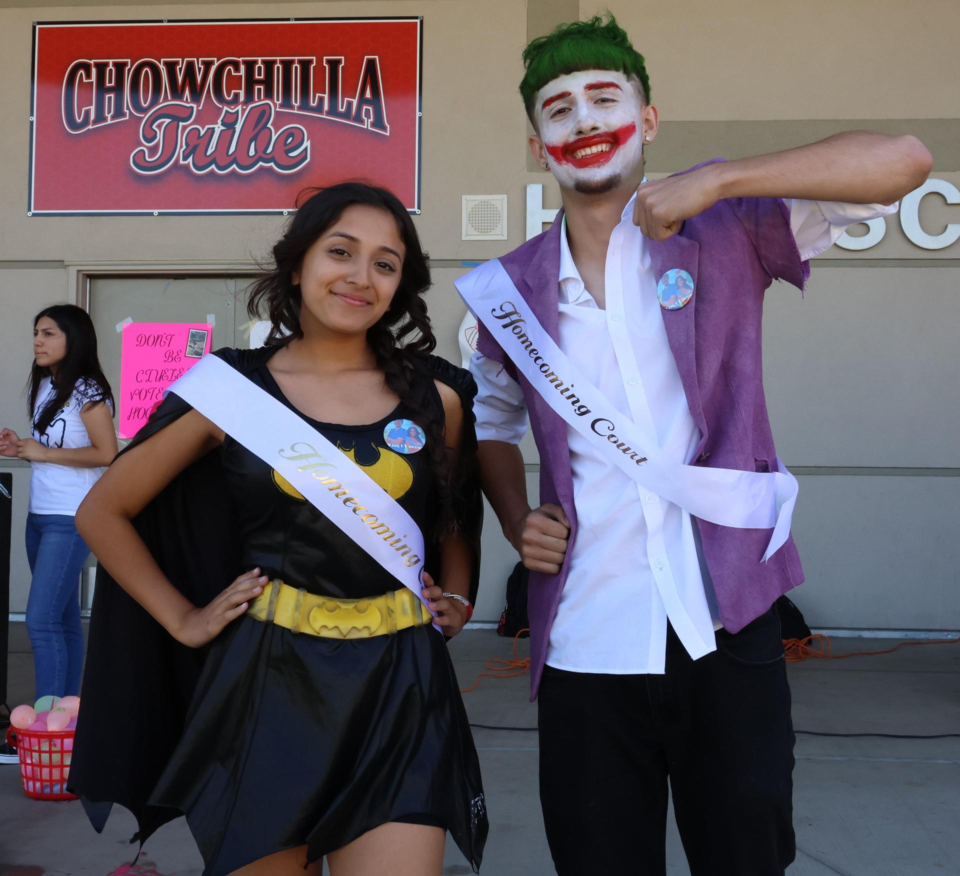students and staff dressed for homecoming