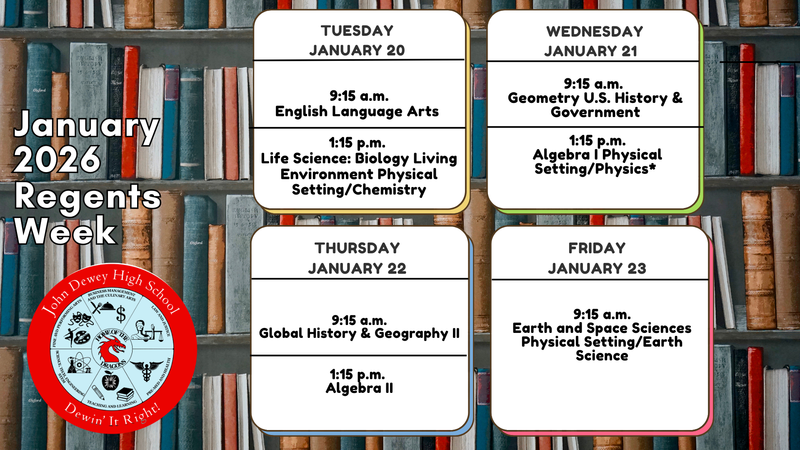January Regents Week 2026 Schedule