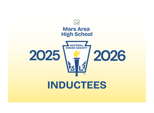 Banner for 2025-2026 National Honor Society inductees at Mars Area High School.