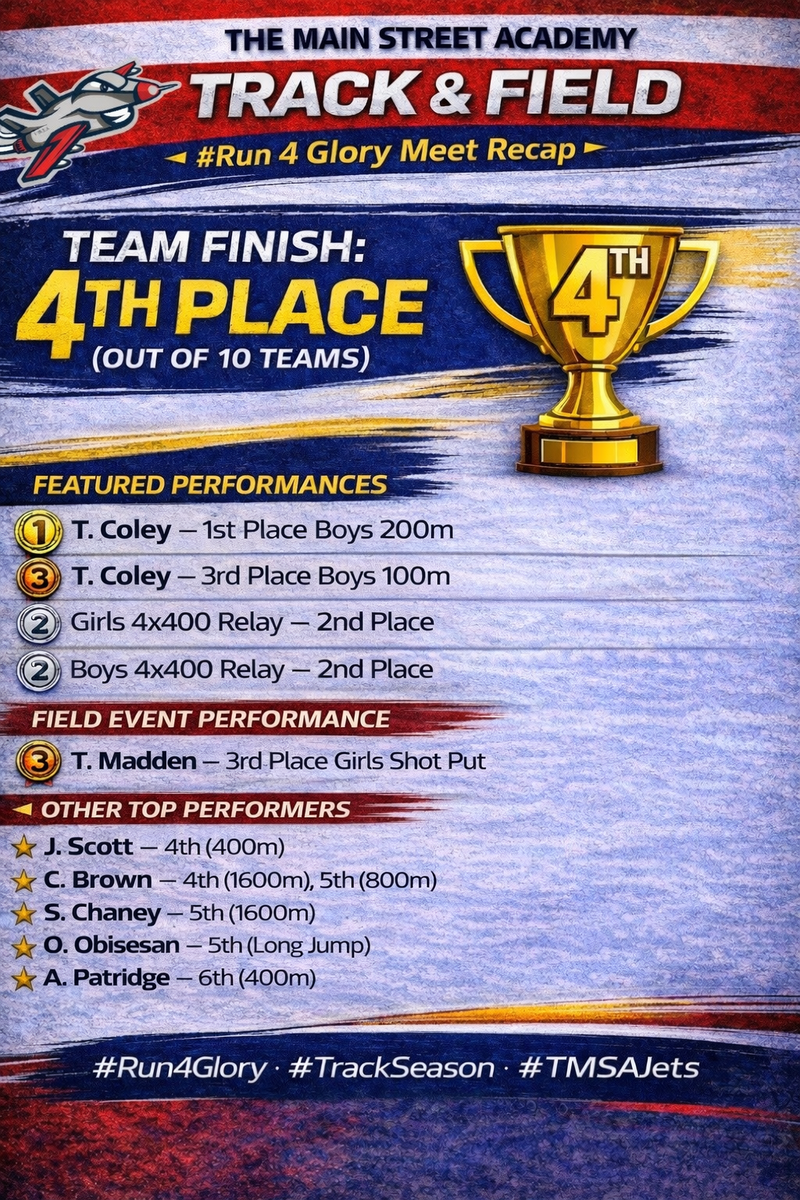 TMSA Finishes 4th at 'Run 4 Glory Track Meet' Featured Photo
