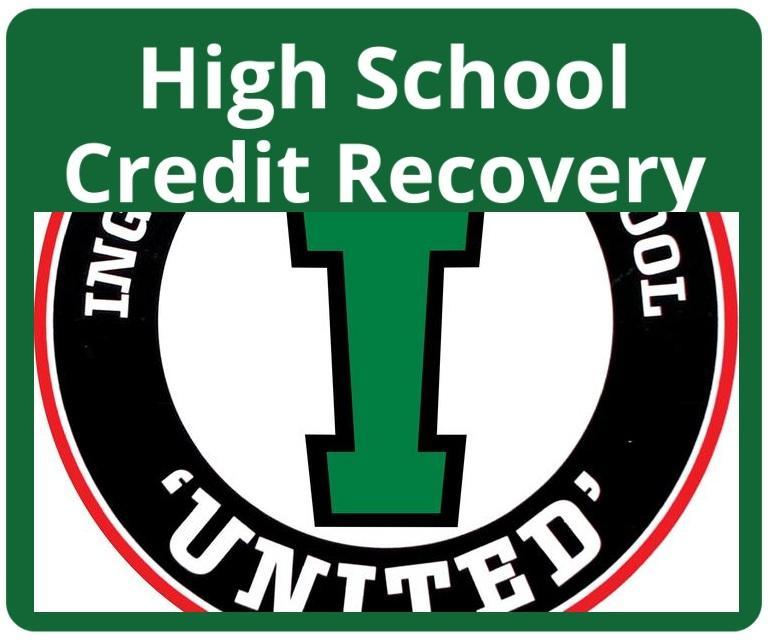 clipart of Credit recovery sign with IHSU logo on it