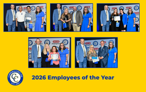 Collage of six images showcasing award recipients with certificates at an event.