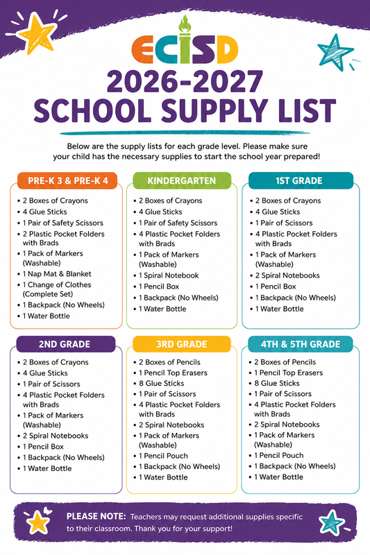 Supply List 2026
