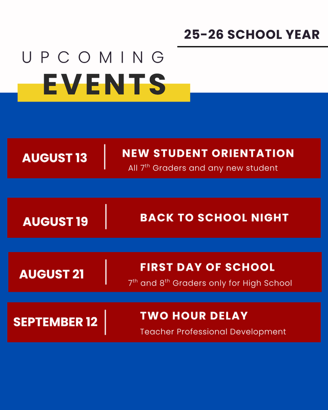 Upcoming Jr/Sr High Events
