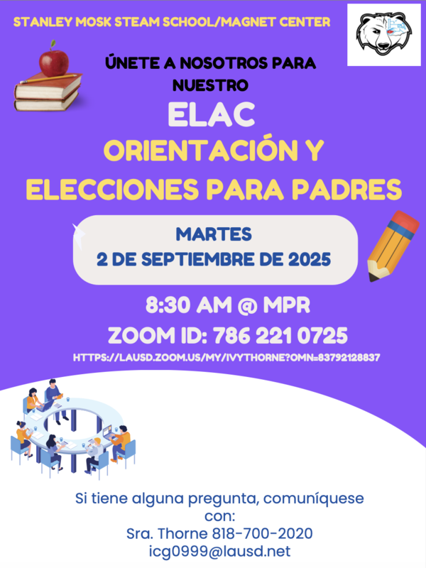 ELAC Parent Orientation & Election Flyer Spanish