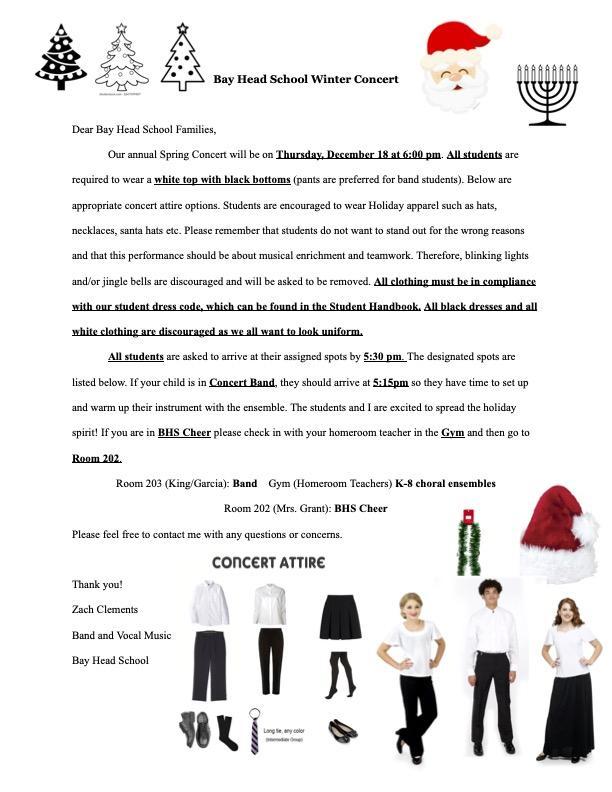 Holiday Concert Attire