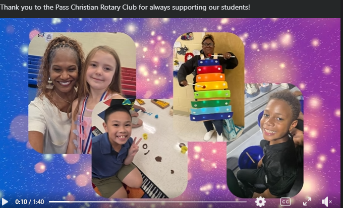 Thank you to the Pass Christian Rotary Club for always supporting our students!