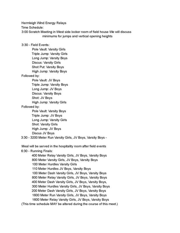 2026 Hermleigh High School Track Meet Schedule