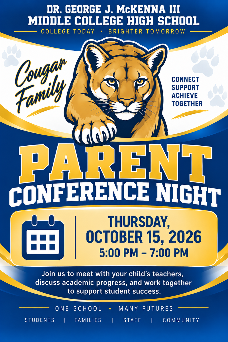 Cougar Families: Let’s Connect! Parent-Teacher Conference Night – October 15, 2026 Featured Photo