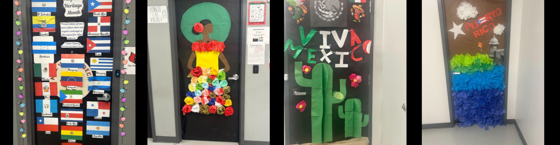 Door decorations for Hispanic Heritage month at MHS.