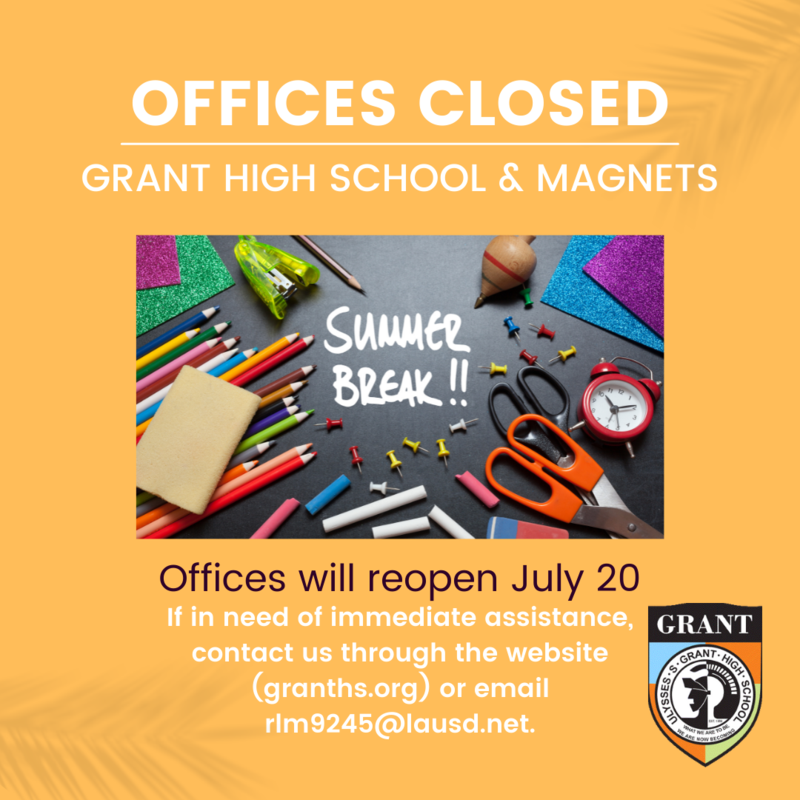 Summer Break: Offices Closed