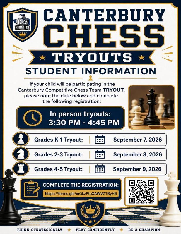 Chess Tryouts flyer
