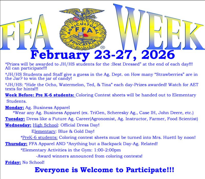 2026 Max FFA Week Dress up days