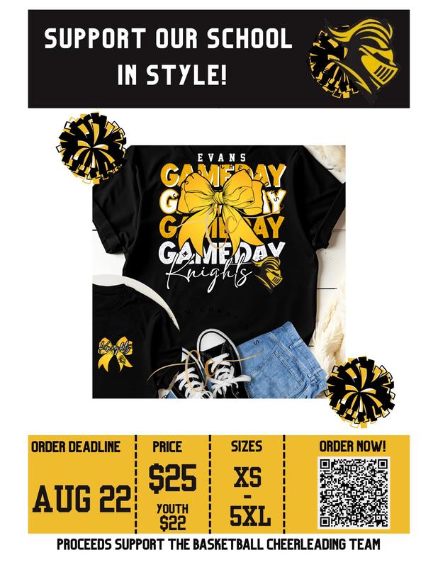 Gameday t-shirt black gold ribbon