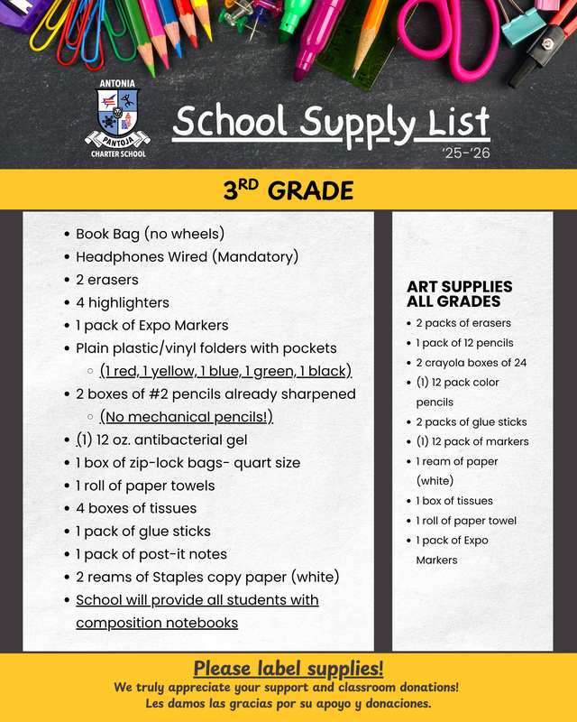 5 - APCS '25-'26 3rd Grade School Supply Checklist.png